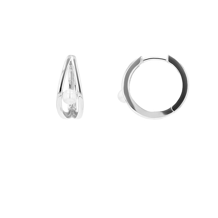 Silberne kreisförmige Ohrringe mit Perlen Kristie