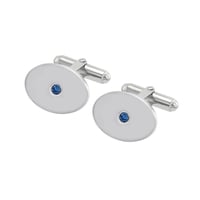 Manschettenknöpfe aus Silber mit blauen Diamanten Obert