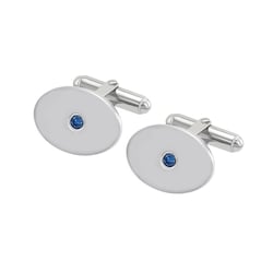 Manschettenknöpfe aus Silber mit blauen Diamanten Obert