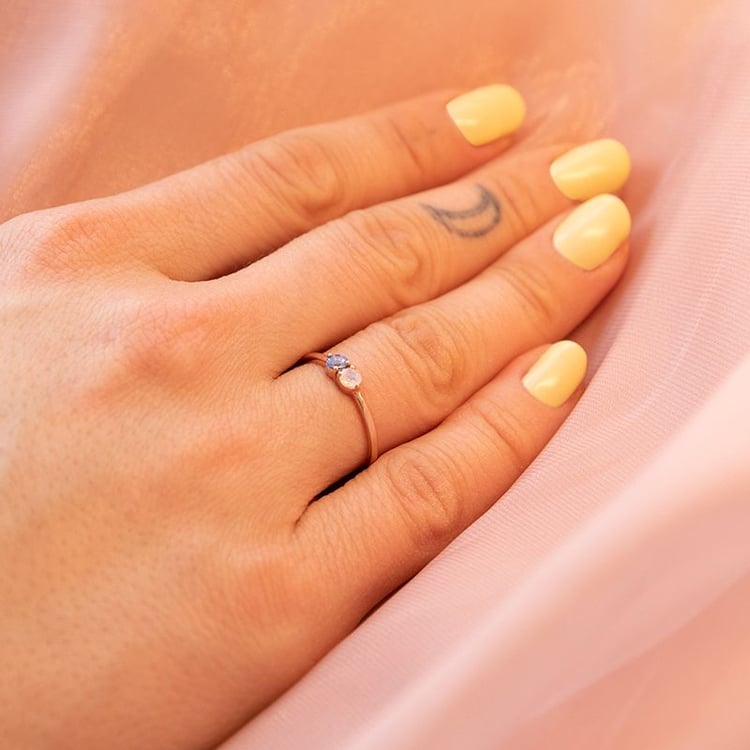 Duo-Ring mit Mondstein und Tansanit Bobbie 99929