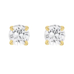 Goldene Ohrstecker mit weißen Topasen Akina