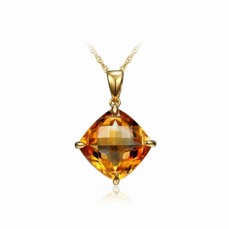 Anhänger mit Kissen-Schliff Citrin 4686