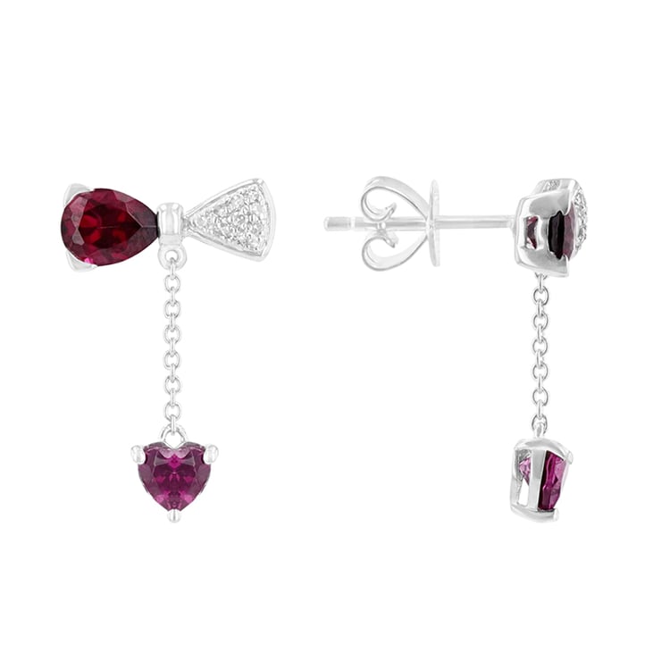 Ohrringe mit Rhodolith Granaten und Diamanten Carlota 87445