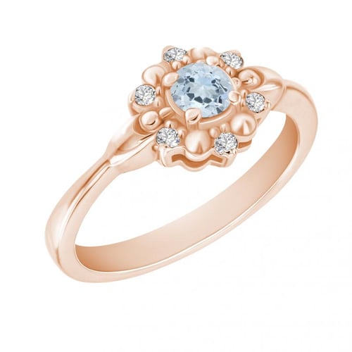 Goldring mit Aquamarin und Diamanten Dylah