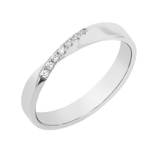 Goldene Eheringe mit Twist und Lab Grown Diamanten Lasha