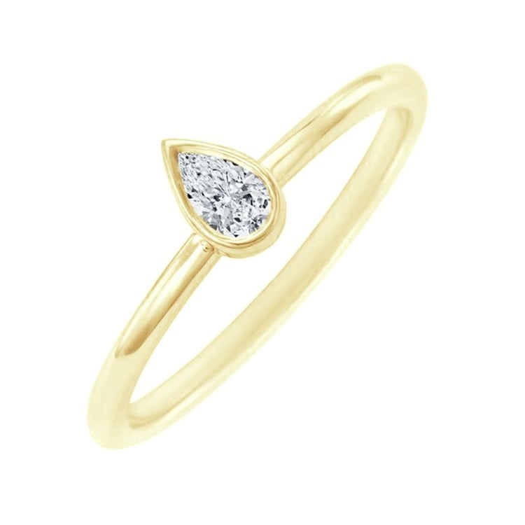 Minimalistischer Ring mit Pear Diamanten Nunez 100377