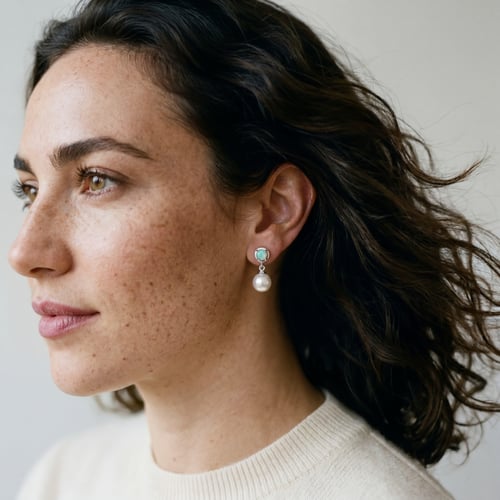 Silberne Perlen-Ohrringe mit Lab Grown Opalen Billie