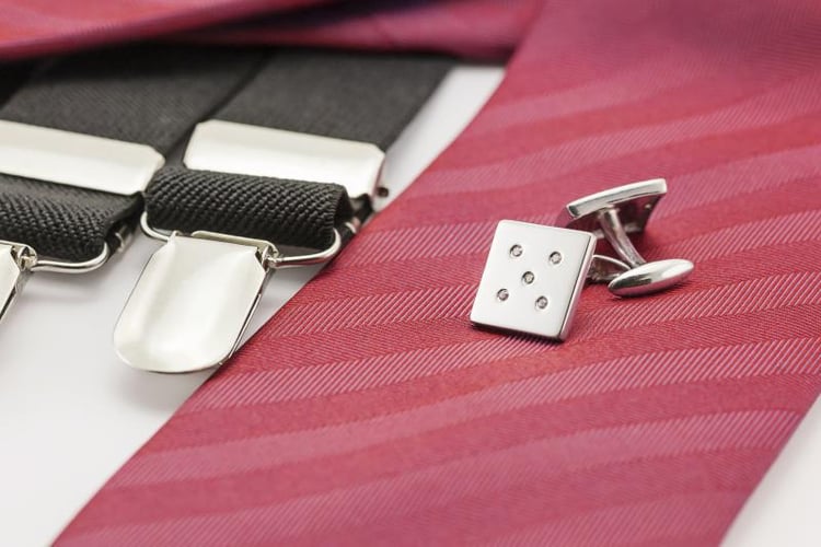 Silber Manschettenknöpfe und Diamanten 8765