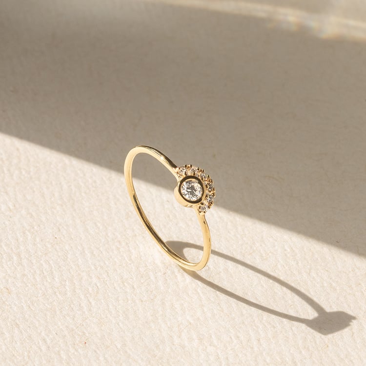 Silberring mit Lab Grown Diamanten im halben Halo Jorg 138856