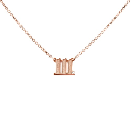 Silberne Halskette mit Diamant Engelszahlen