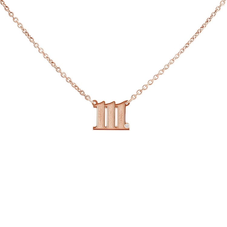 Silberne Halskette mit Diamant Engelszahlen 132867