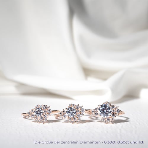 Unkonventioneller Verlobungsring im Custer Stil mit Diamanten Moore