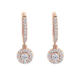 Goldene runde Ohrringe mit 0.13ct Lab Grown Diamanten Madhu