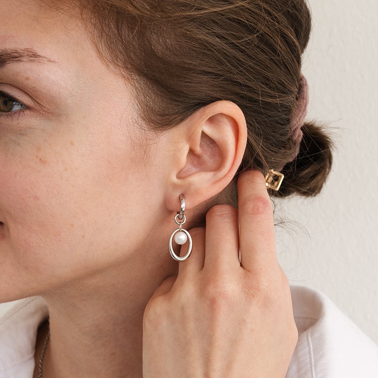 Elegante Perlenohrringe aus Silber Galdi 122417