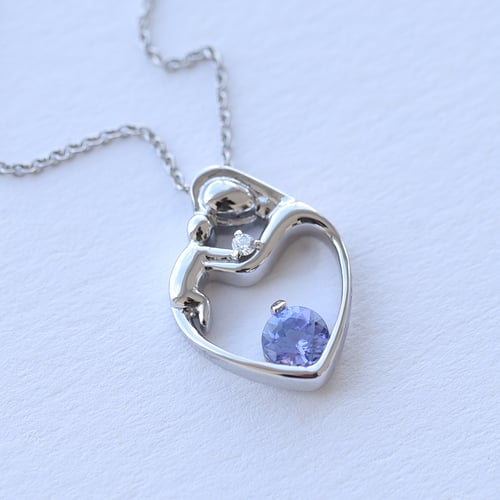Anhänger Mutter und Kind mit Tansanit und Diamant Ella
