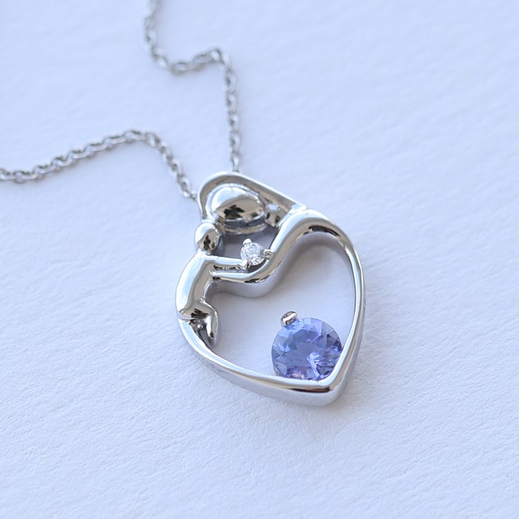 Anhänger Mutter und Kind mit Tansanit und Diamant Ella 60988