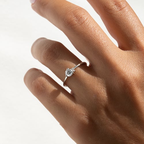 Cluster Ring mit Diamanten Marine