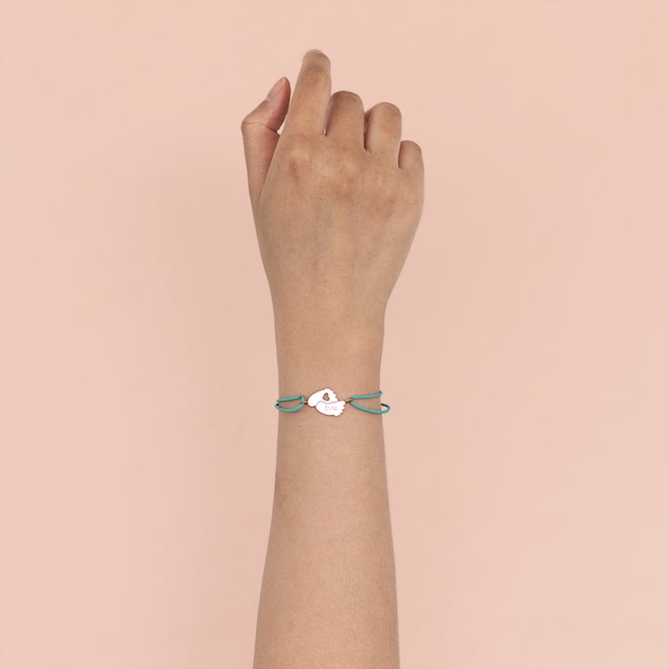 String-Armband mit Babyfüßchen und Gravur Amy 120261