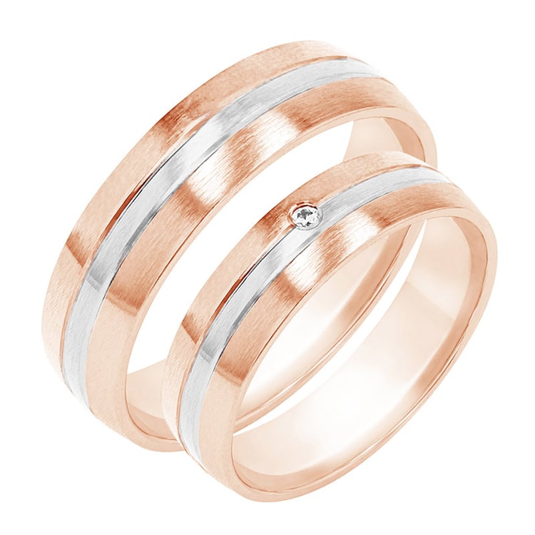 Minimalistische Eheringe mit Diamanten Mesud 87933