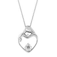 Anhänger Mutter und Kind mit weißem Topas und Diamant Ella