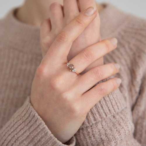 Ring aus Gold mit einem Salt and Pepper Diamanten Agathe