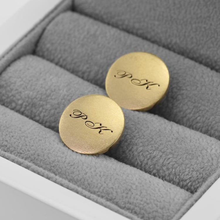 Personalisierte Manschettenknöpfe aus Gold mit Initialen Sultan 10973