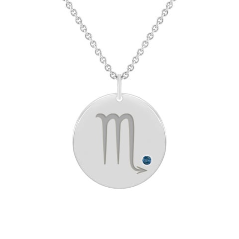 Silberner Anhänger mit Sternzeichen und Topas Skorpion 103466