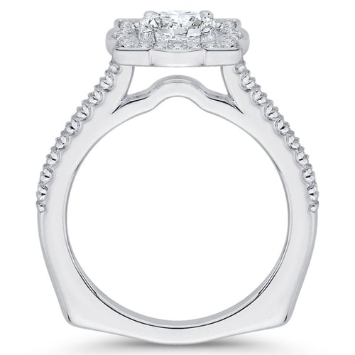 Luxuriöser Verlobungsring mit Diamant im Halostil Olva