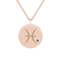 Goldanhänger mit Amethyst und Sternzeichen Fische