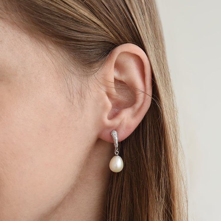 Hängeohrringe mit Perlen und Zirkonia Tanja 88041