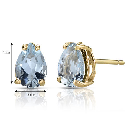 Goldohrringe mit Aquamarin 13225