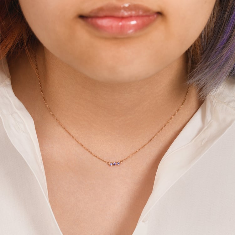 Minimalistische Halskette mit Tansaniten Kiah 156739