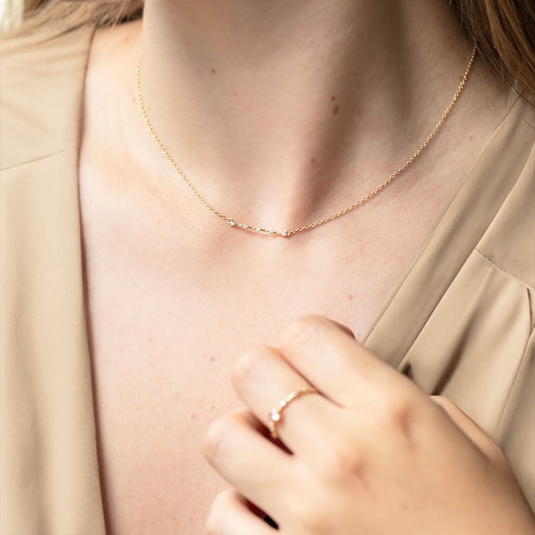 Minimalistische Halskette mit Lab Grown Diamanten Isaac 142832