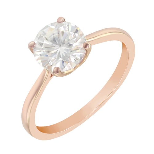 Solitär Verlobungsring mit Moissanit und Diamant Hleene
