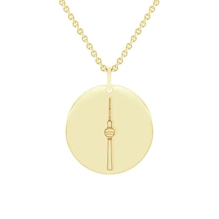 Personalisierter Silberanhänger Berliner Fernsehturm