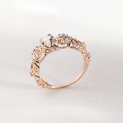 Vintage-Verlobungsring aus Gold mit Diamanten Chantal