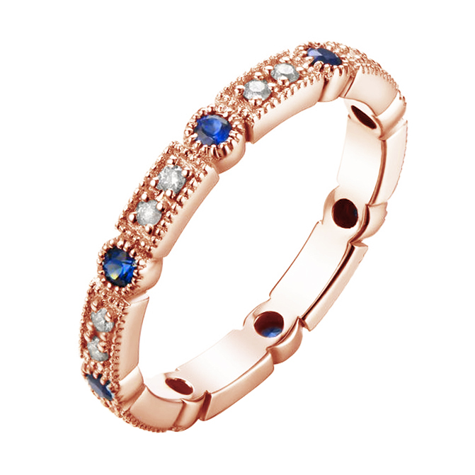 Memoryring aus Gold mit Saphiren und Diamanten Grasia 86485