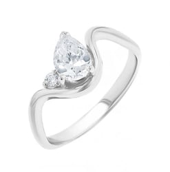 Scheidungsring in Wellenform mit einem tropfenförmigen Lab Grown Diamanten Aslan
