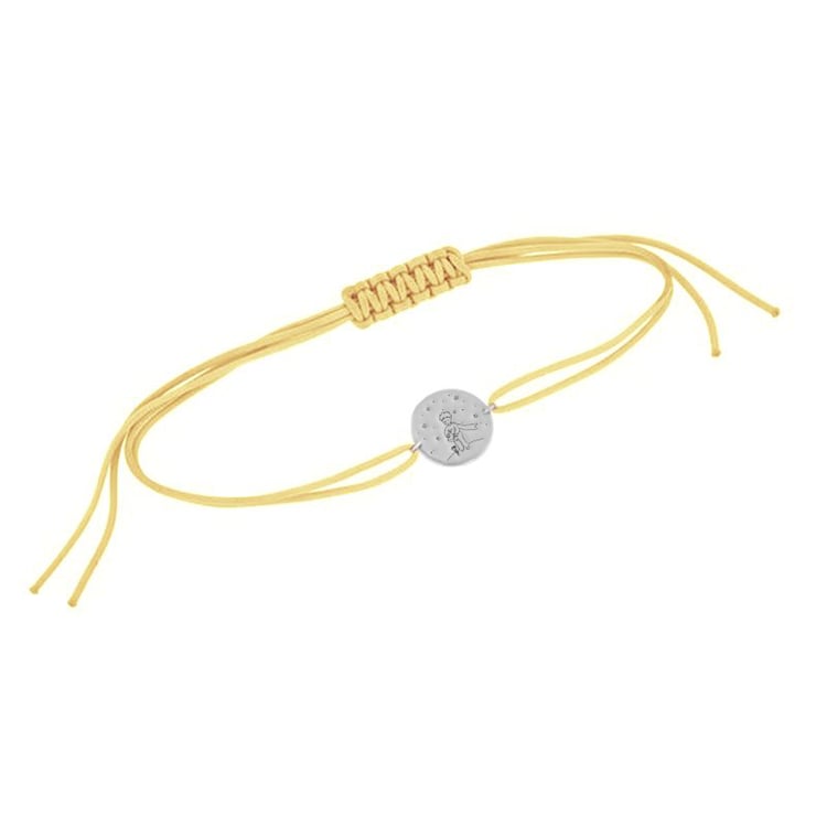 Silbernes String-Armband Der Kleine Prinz mit Rose und Gravur 118552