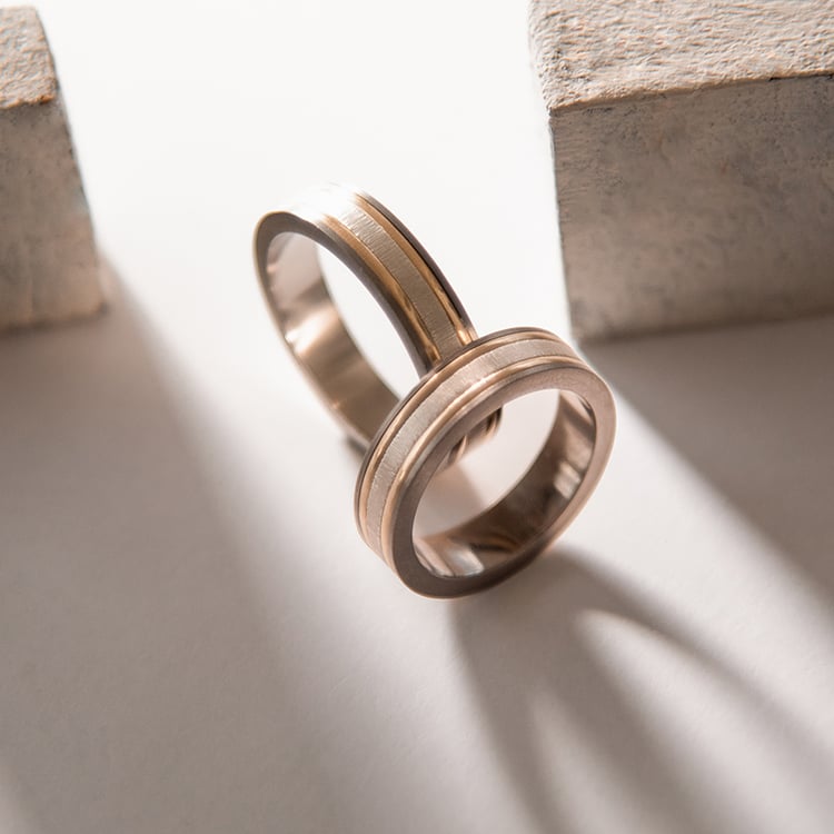 Eheringe aus Titan und Gold Connor 107536