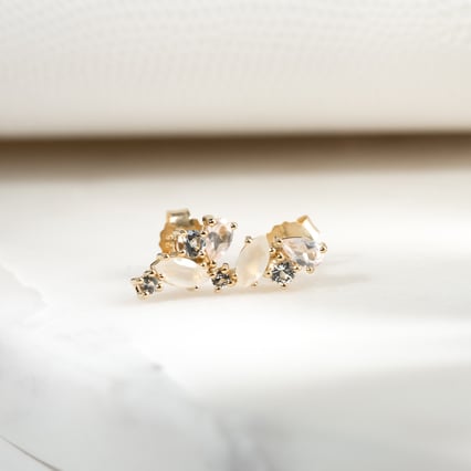 Ohrringe in Silber mit Topas, Rosenquarz und Mondstein Nacho