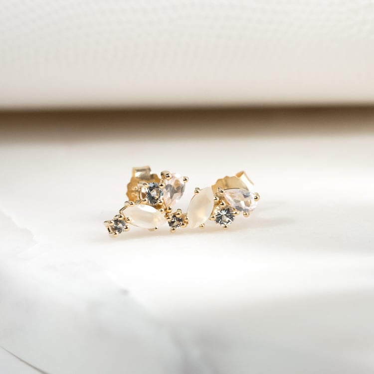 Ohrringe in Silber mit Topas, Rosenquarz und Mondstein Nacho 131883