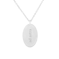 Ovaler Anhänger aus Platin mit einer doppelseitigen Gravur Carol