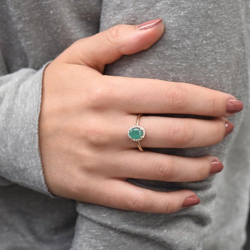 Smaragdring mit Diamanten Arya