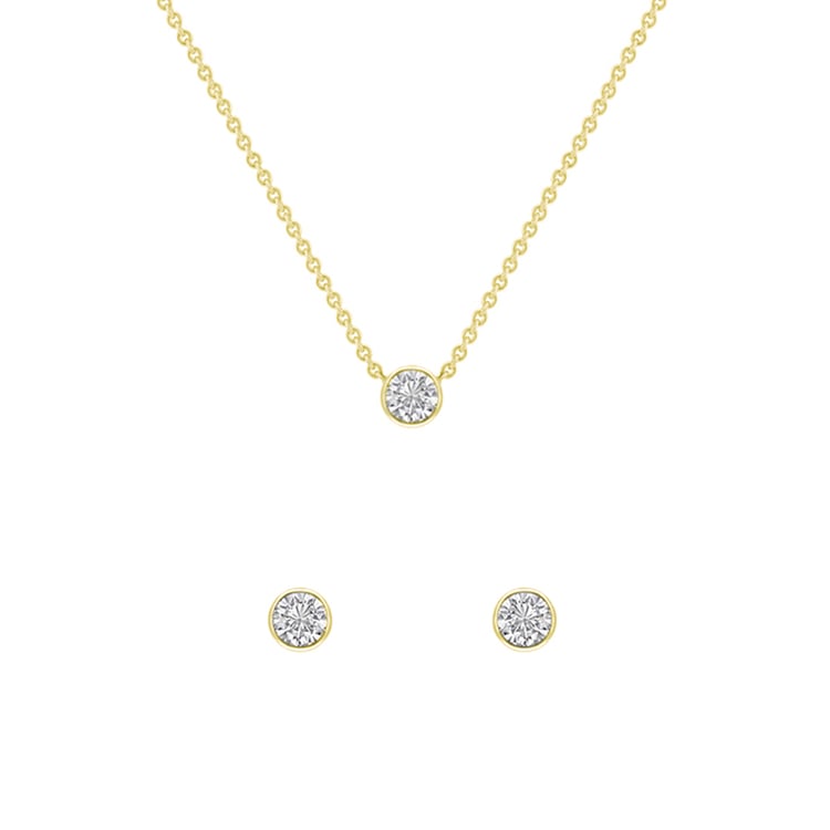 Minimalistisches Set aus Diamantschmuck Misu