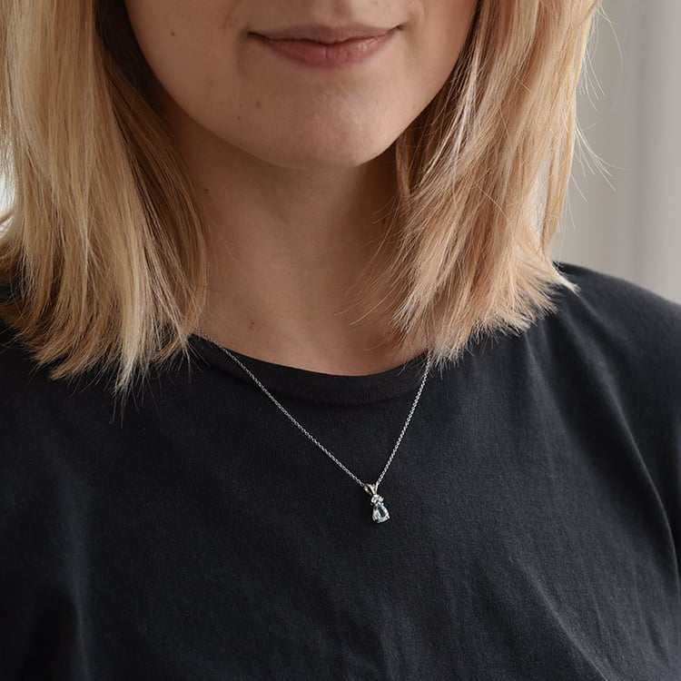 Halskette mit Aquamarin 65386