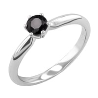 Goldener Verlobungsring mit schwarzem Diamant Mala