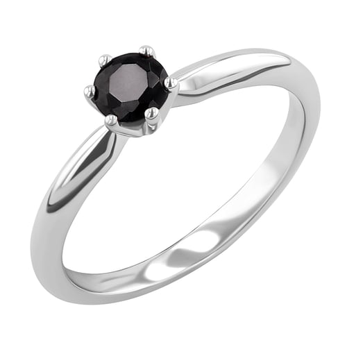 Goldener Verlobungsring mit schwarzem Diamant Mala