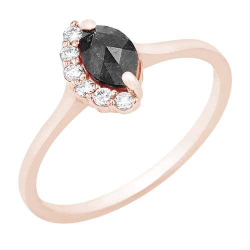 Verlobungsring mit Marquise Salt and Pepper Diamant Susi
