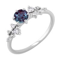 Verlobungsring mit Lab Grown Alexandrit und Diamanten Olha